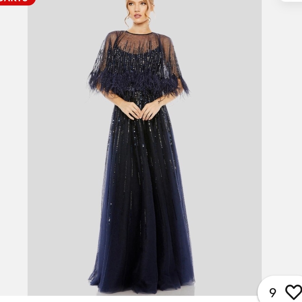 Rickie Freeman for Teri Jon Navy Sequin Gown